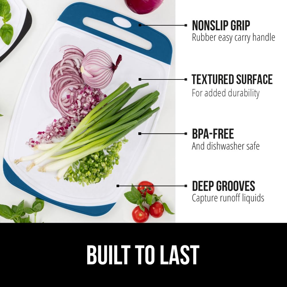 Gorilla Grip blue largest board 16x11 for heavy chopping and prep.