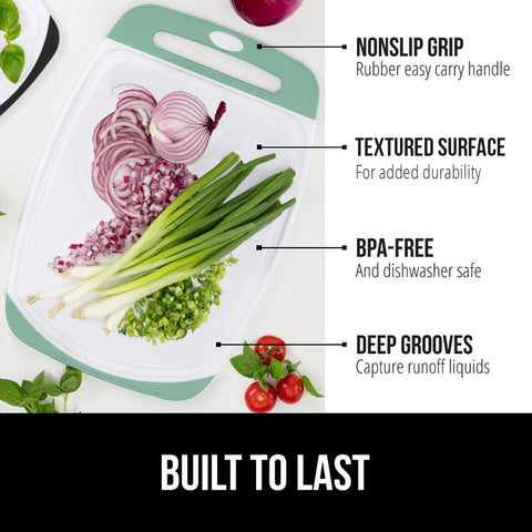 GORILLA GRIP mint cutting boards set 3 with large workspace