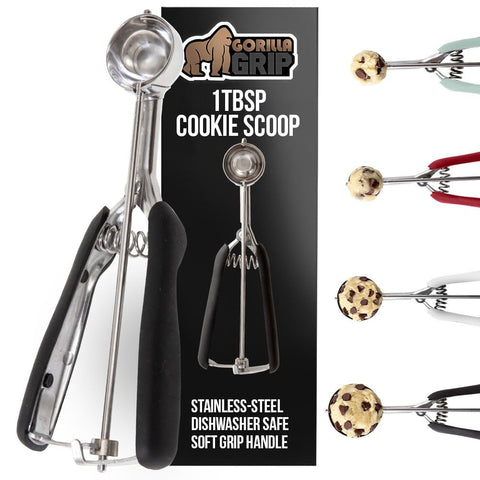 Gorilla Grip cookie scoop 1tbsp BPA-free for precise cookie portions.