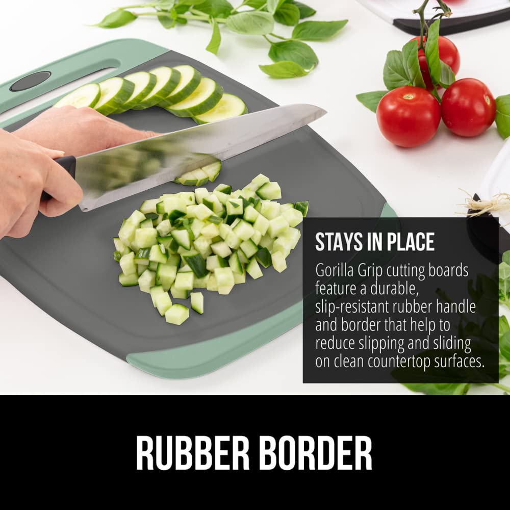 GORILLA GRIP medium cutting board 13.8x9.6 inches for vegetables.