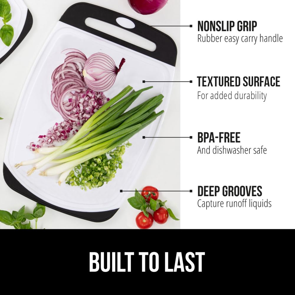 GORILLA GRIP medium cutting board with slip-border for stable chopping