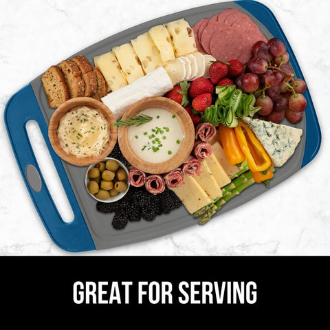 US designed Gorilla Grip cutting board set in blue gray