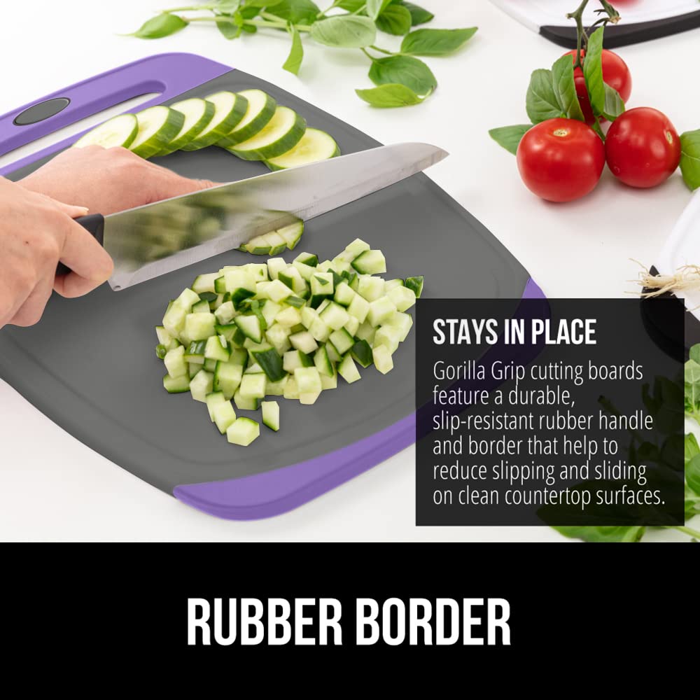 Gorilla Grip BPA-Free boards feature deep juice grooves for messy fruit prep.