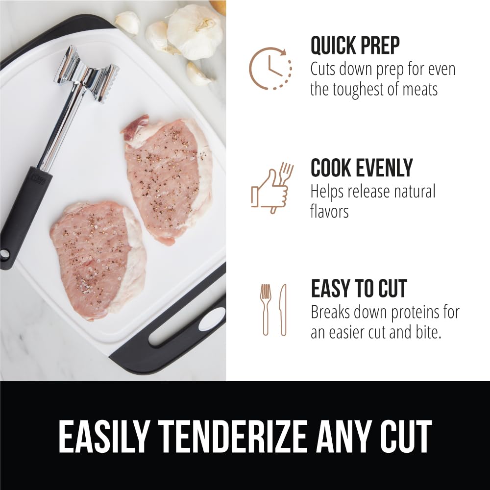 GORILLA GRIP dishwasher-safe meat tenderizer simplifies cleanup after meals.