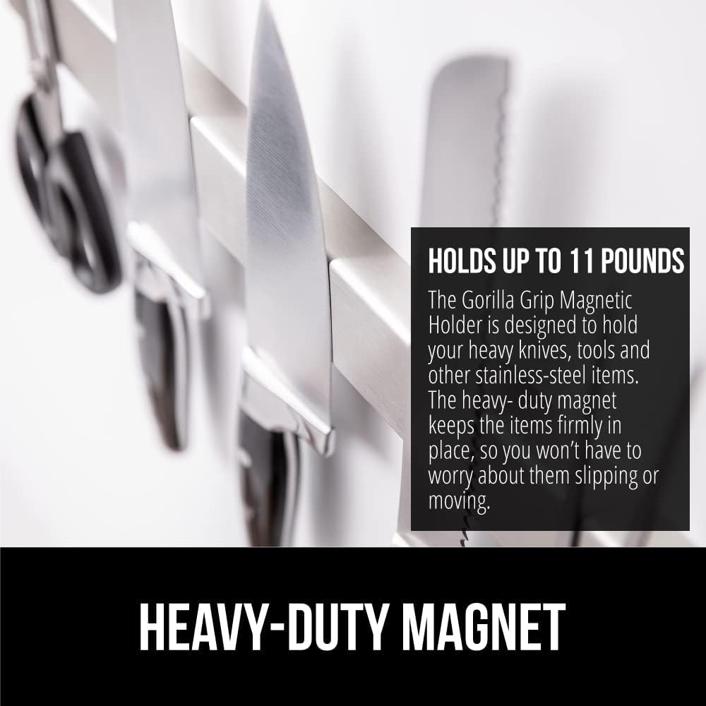 GORILLA GRIP easy-release knife holder for quick, snag-free access.