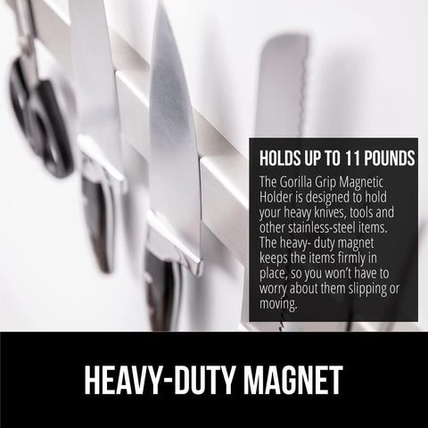 GORILLA GRIP easy-release knife holder for quick, snag-free access.
