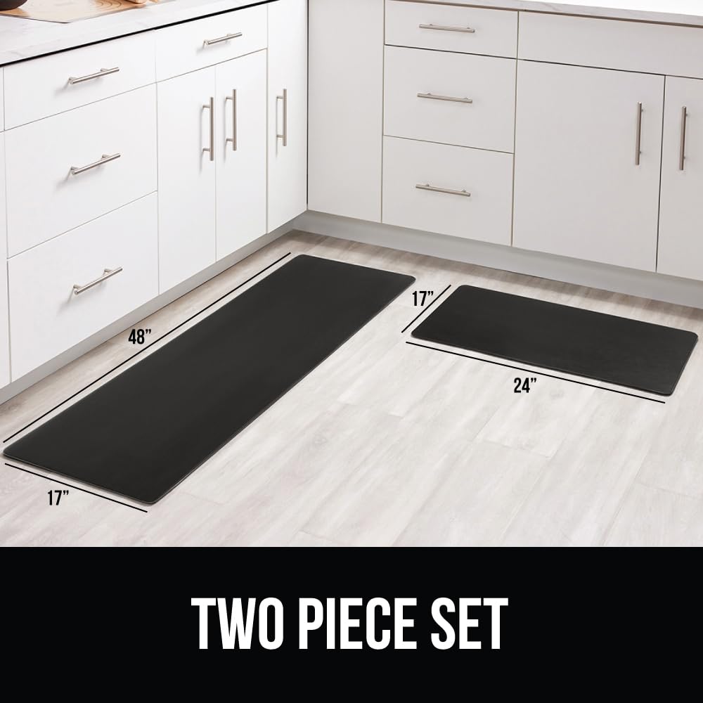 GORILLA GRIP two-piece set shown in kitchen and office settings.