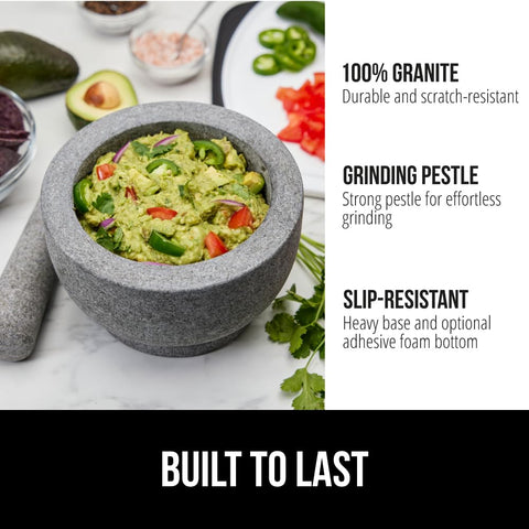 GORILLA GRIP granite mortar and pestle shows durability for grinding spices