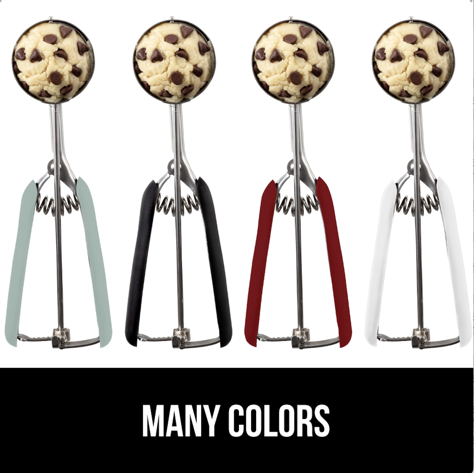 Gorilla Grip meatball spring scoop creates evenly shaped morsels.