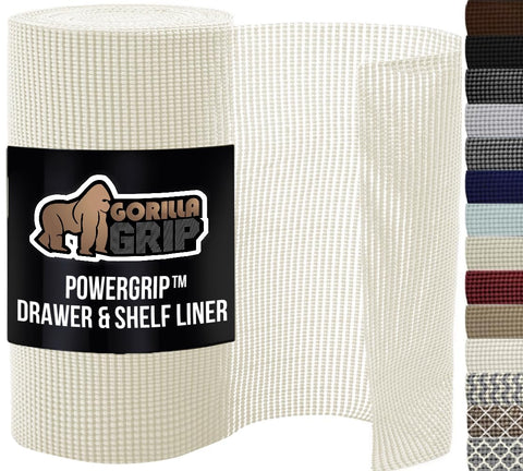 Gorilla Grip powerGRIP liner on a drawer, preventing items from sliding and shifting.