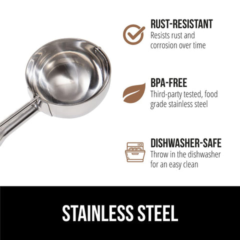 Gorilla Grip release mechanism ejects ingredients smoothly for fast cleanup.