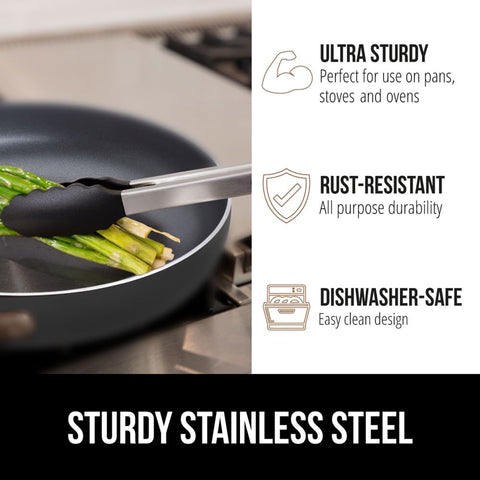 GORILLA GRIP slip-resistant grip for confident handling while sautéing.