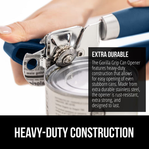 GORILLA GRIP smooth-edge cut helps lid removal without jagged edges.