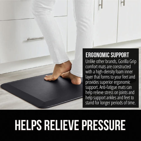 GORILLA GRIP soft-top cushioned foam mat providing ergonomic support