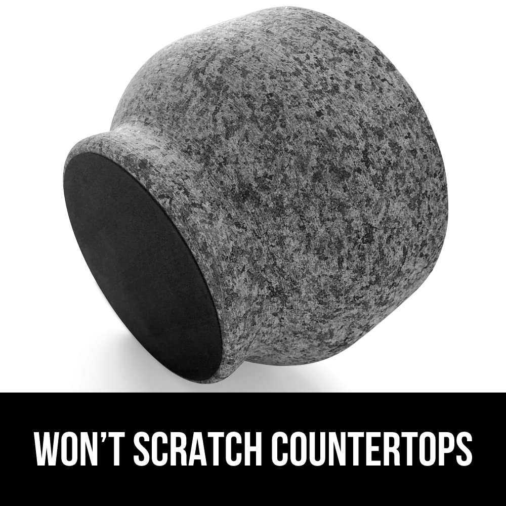 GORILLA GRIP granite set grinding herbs and nuts for pesto