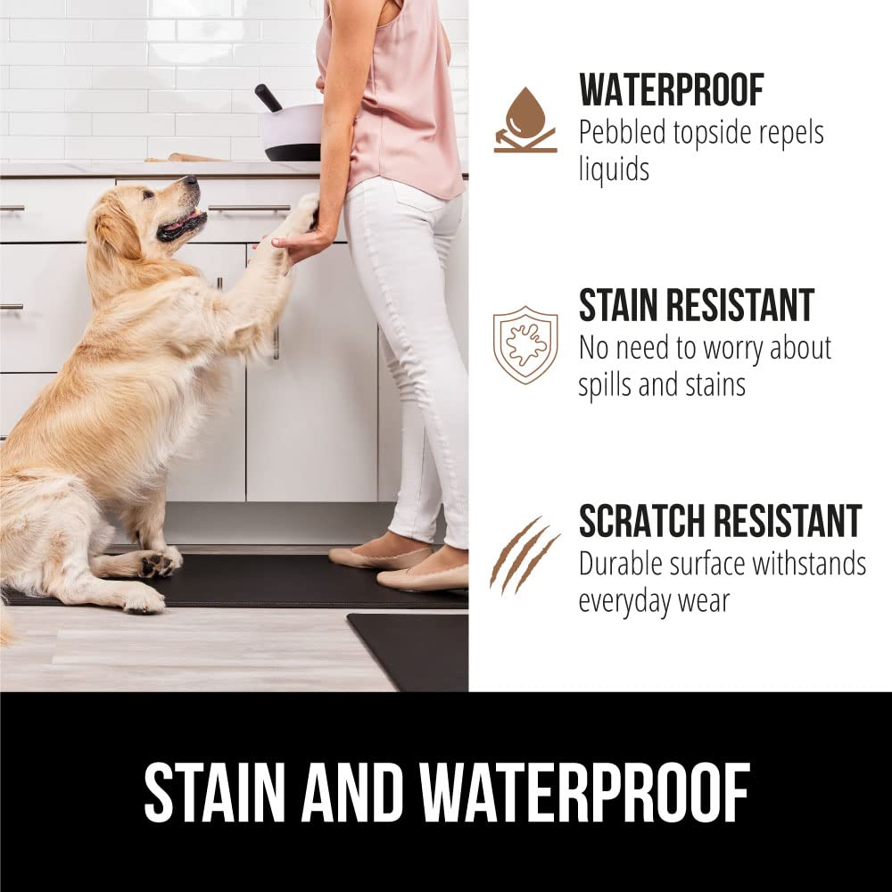 GORILLA GRIP large 17x48 mat demonstrated for kitchen floor coverage.