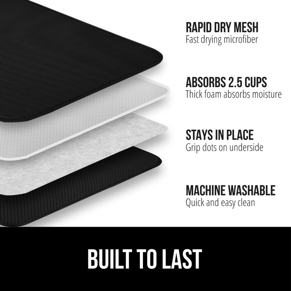 Gorilla Grip Ultra rapid-dry mesh surface promoting airflow for quick drying.
