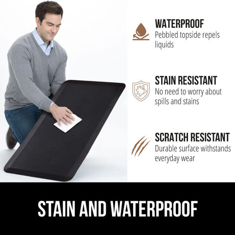 GORILLA GRIP waterproof and stain-resistant top surface for spills