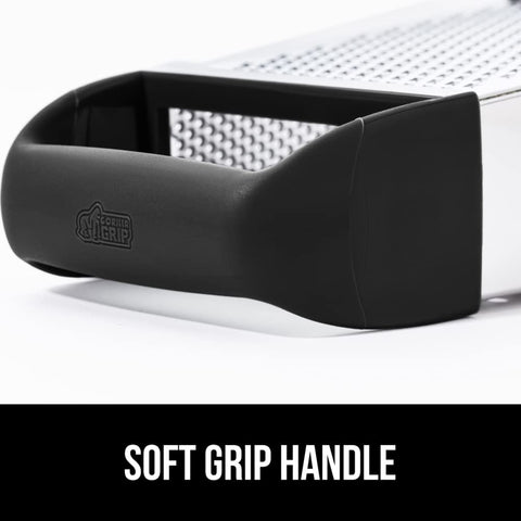 Gorilla Grip XL multi-purpose grater handles zest, grate, shred, and slice with ease.