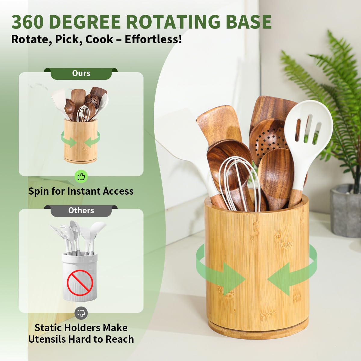 Gorsent 7.3-inch holder highlighting natural bamboo texture.