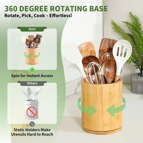 Gorsent 7.3-inch holder highlighting natural bamboo texture.
