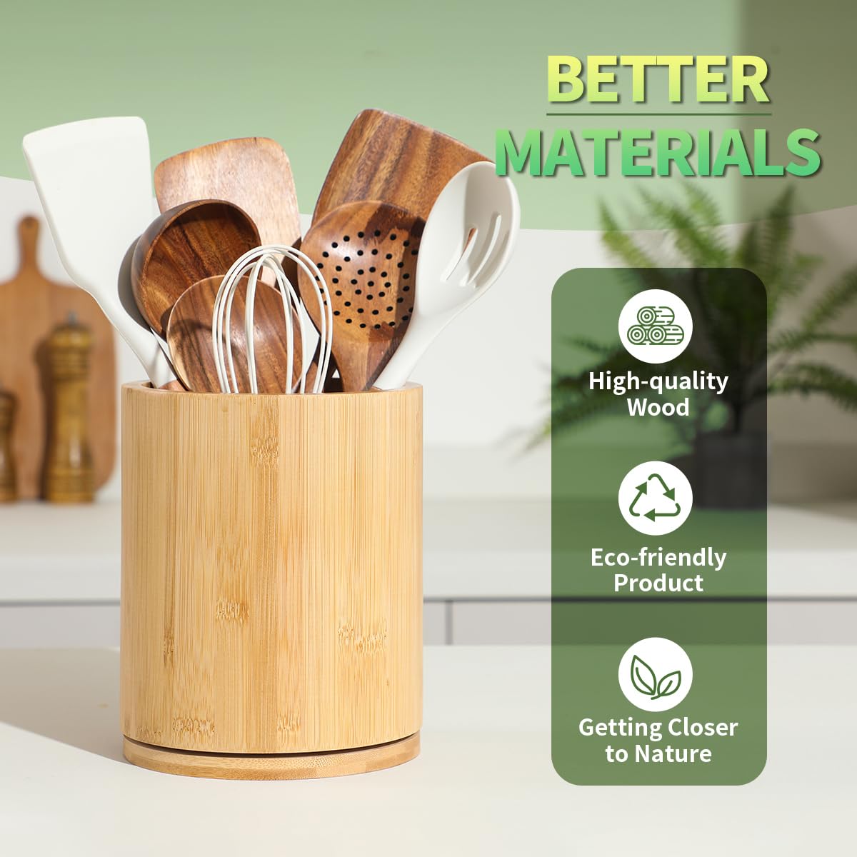 Gorsent bamboo wood design adds farmhouse style to kitchen counters.