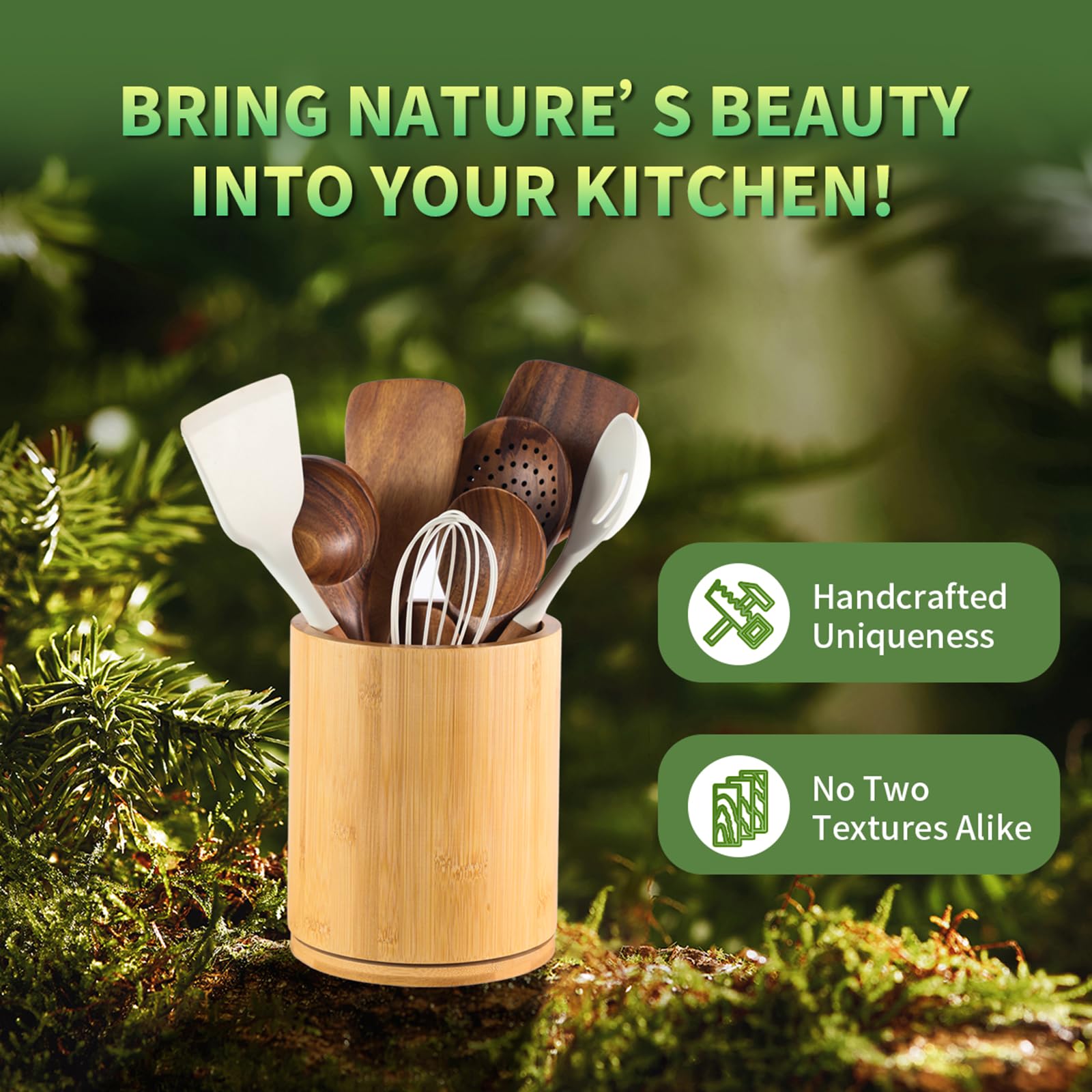Gorsent kitchen organizer keeps utensils upright and visible.