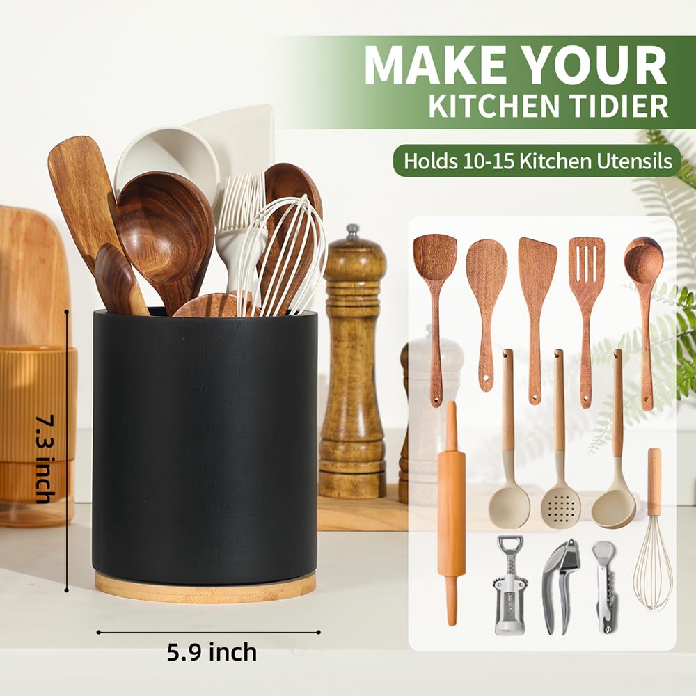Gorsent large-capacity utensil organizer on counter for clutter-free cooking