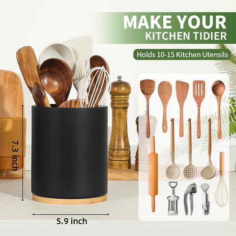 Gorsent large-capacity utensil organizer on counter for clutter-free cooking