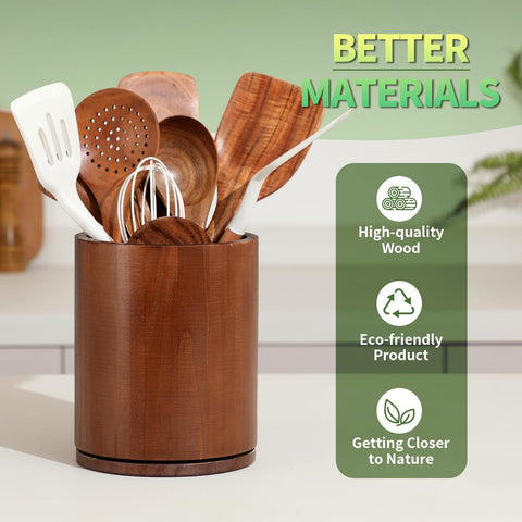 Gorsent countertop utensil crock enhancing farmhouse-style kitchens.