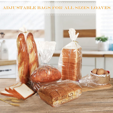 Goruru Bread Bags expandable sides fit baguettes and buns with 4-inch expansion.
