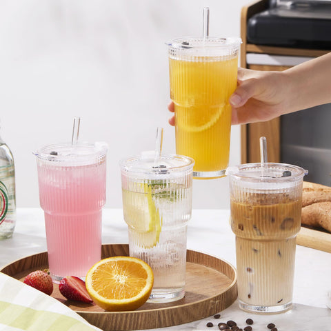 Travel-friendly cups fit most car cup holders.