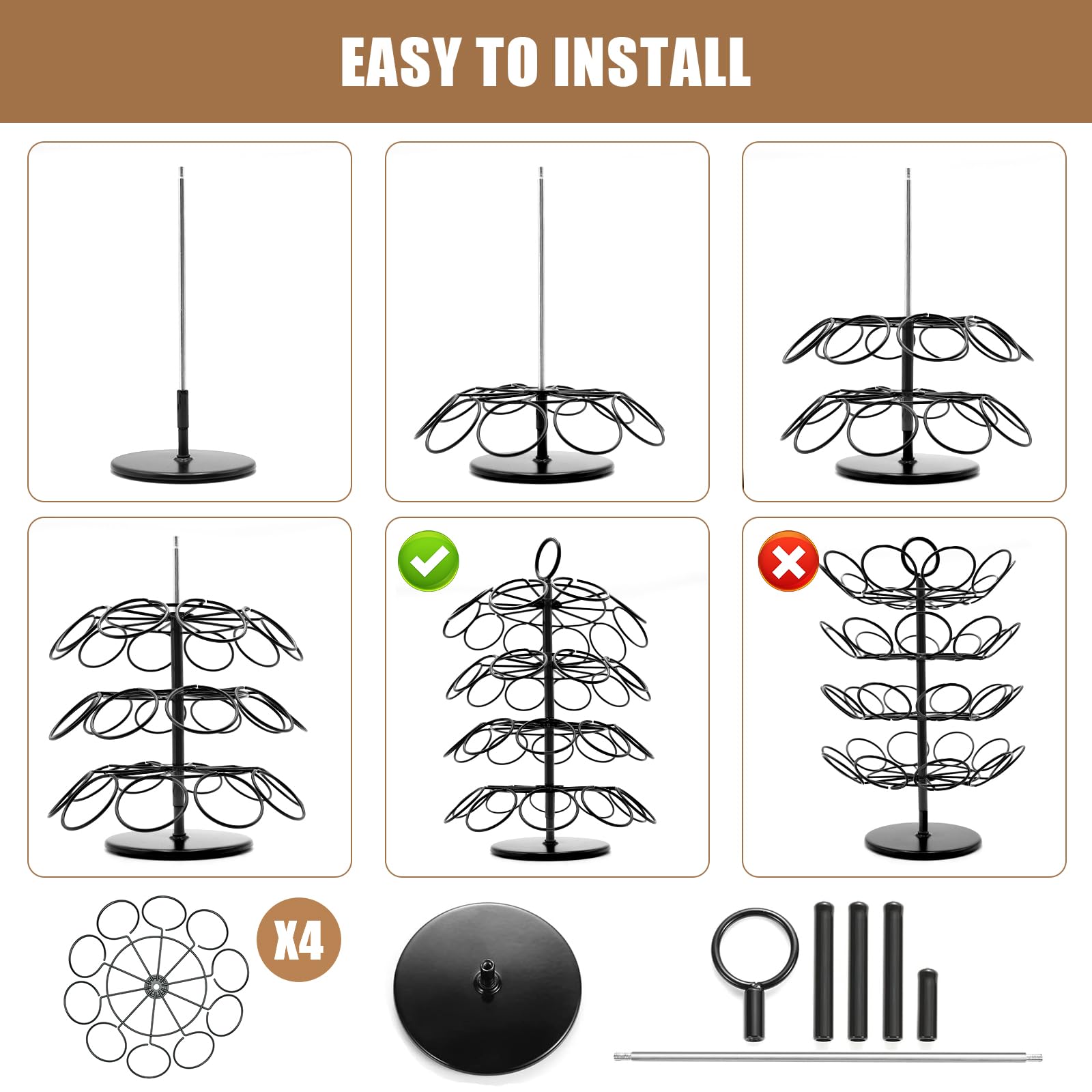 Gosemai coffee pods organizer features easy detachable assembly.