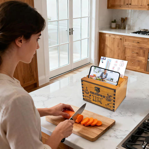 GoShambar compact wooden box fits neatly on countertops
