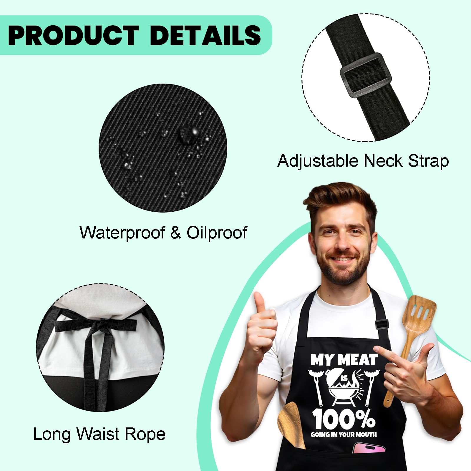 GOSJINNK adjustable neck strap for comfortable cooking