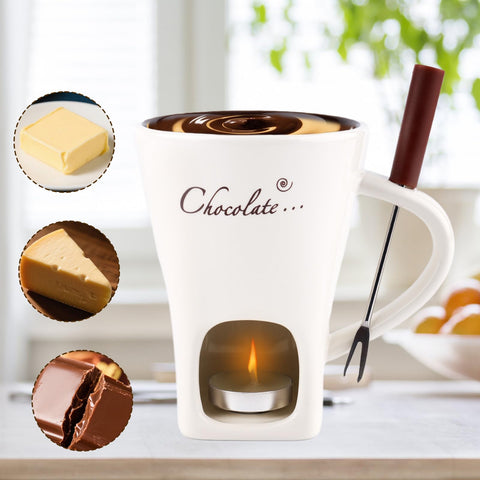 Gosknor compact fondue set is travel-friendly for picnics or office treats