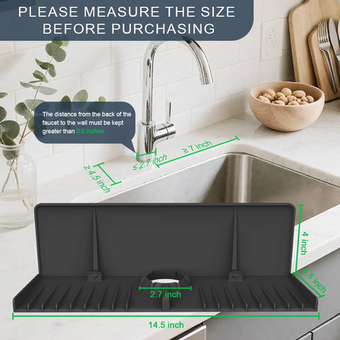 Gosmol faucet mat wrap-around design around faucet base prevents leaks