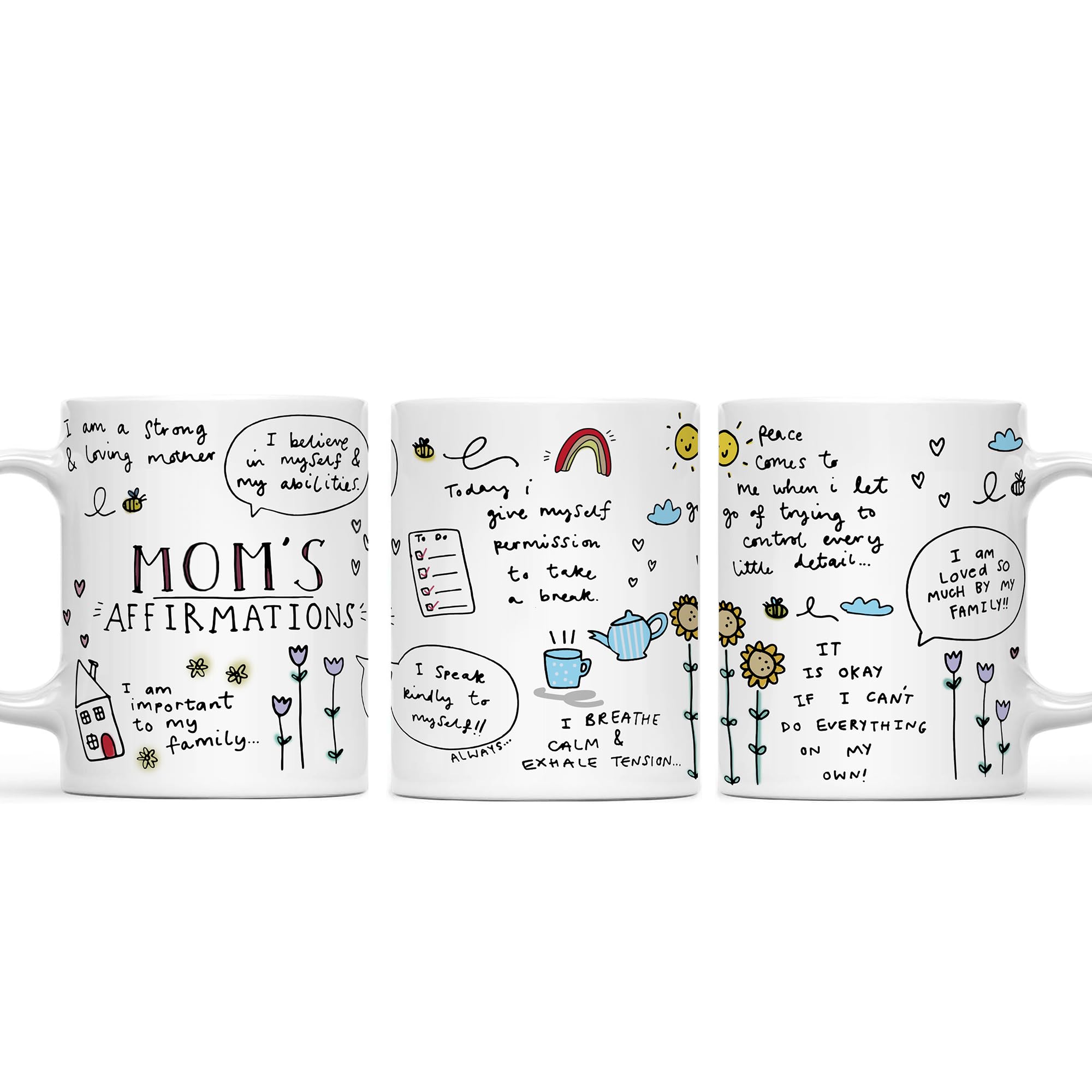 Gossby Mom Affirmation Coffee Mug cozy morning scene with coffee