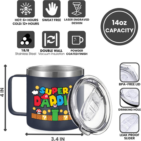 Gossby travel mug with handle 14oz on the go