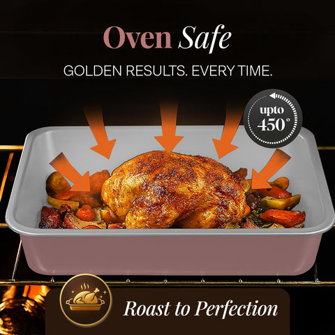 Gotham Steel air fry tray enabling crisp edges for healthier roasting results.