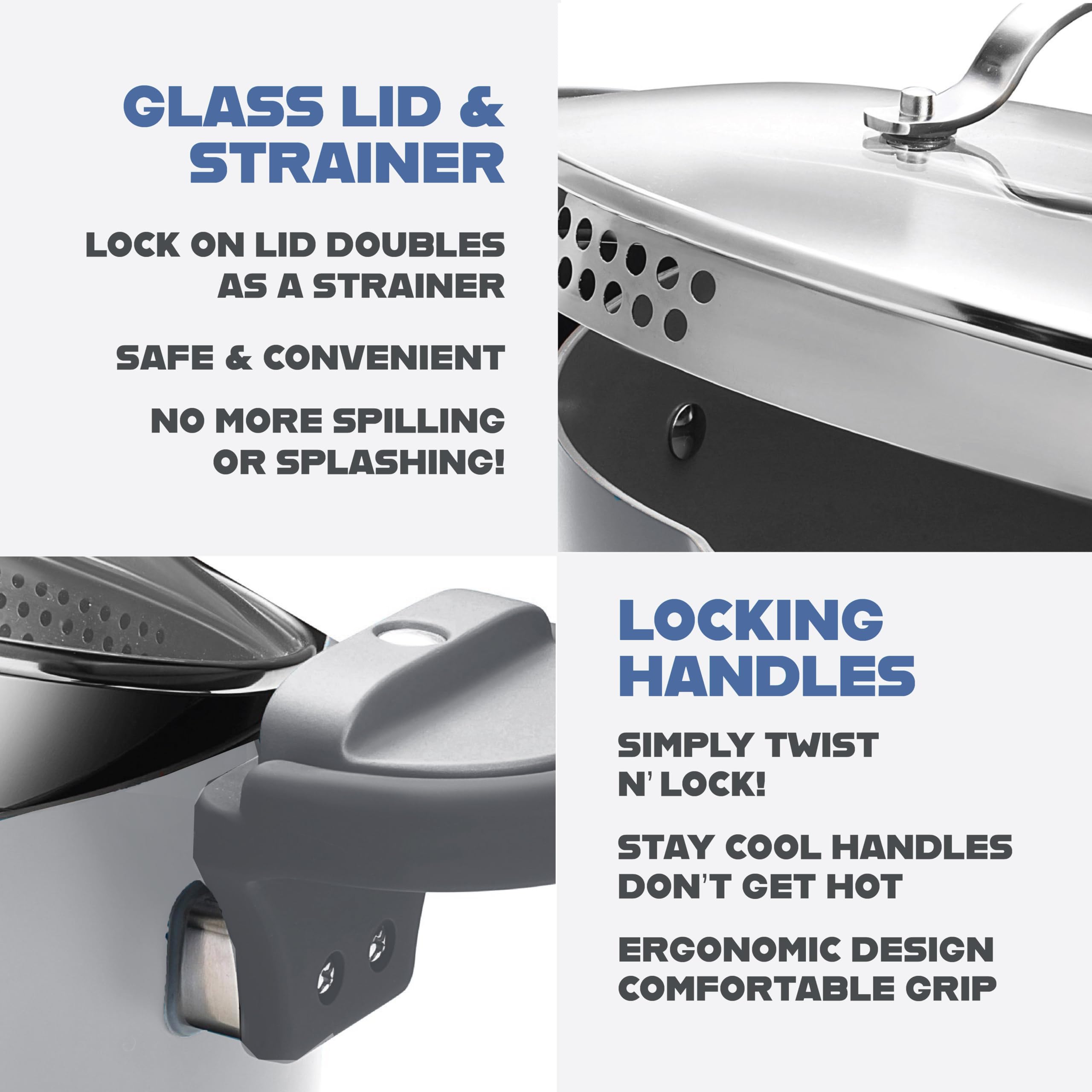 Gotham Steel ceramic nonstick coating for easy release and cleanup.