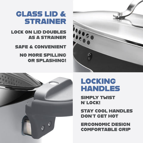 Gotham Steel ceramic nonstick coating for easy release and cleanup.