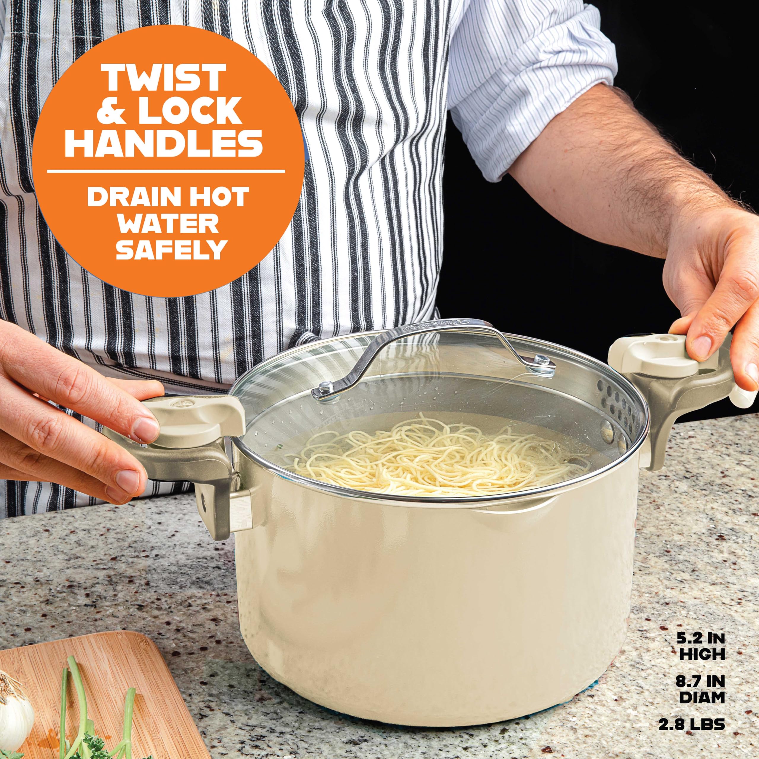 Gotham Steel ceramic nonstick surface releases food with little oil