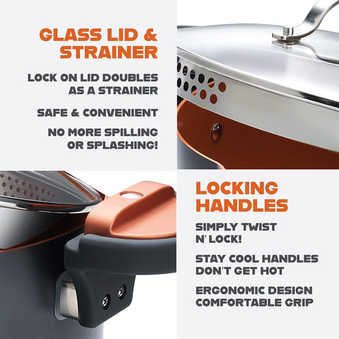 Gotham Steel ceramic nonstick surface for effortless food release