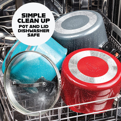 Gotham Steel is dishwasher safe for quick cleanup after meals