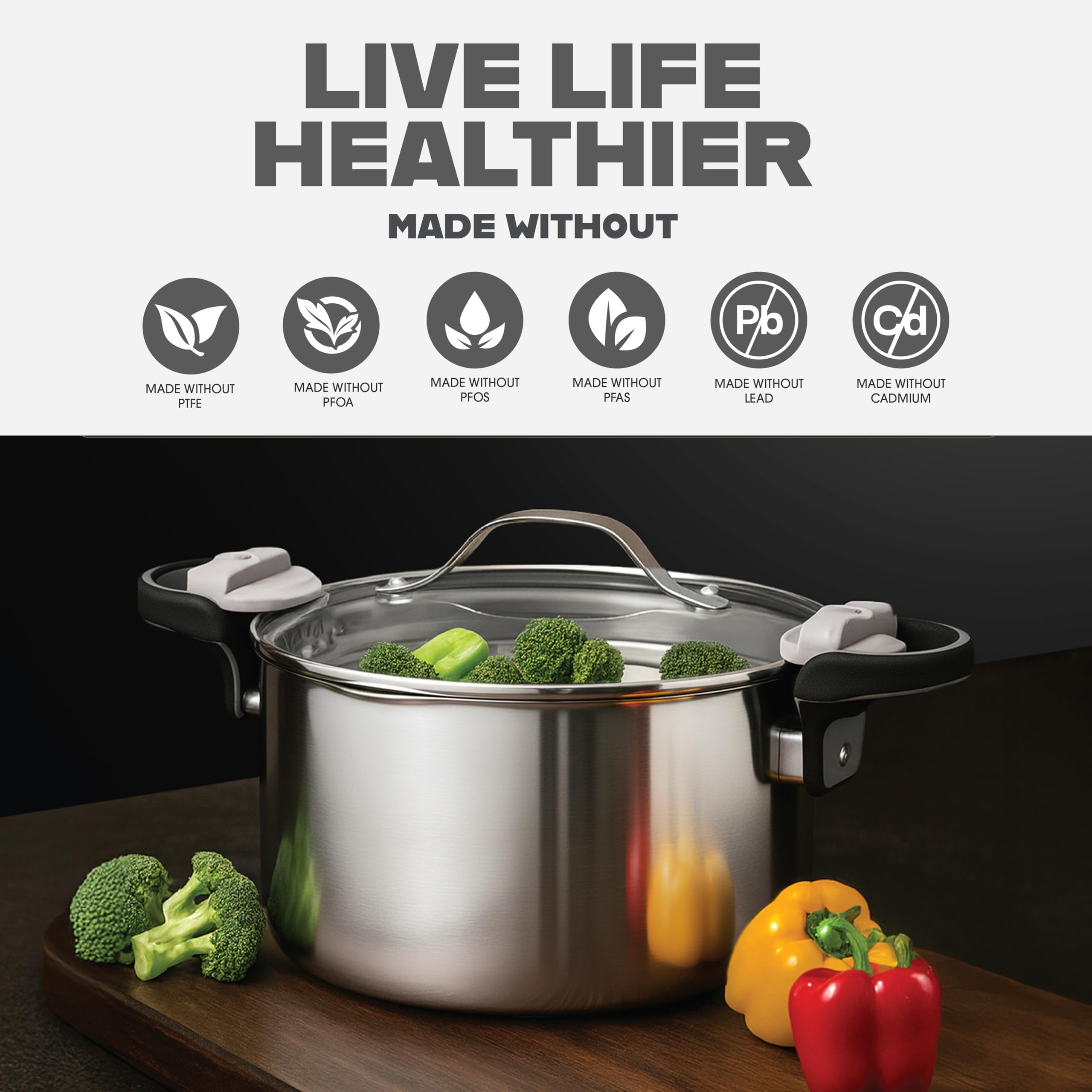 GOTHAM STEEL dishwasher-safe pot for quick cleanup after cooking
