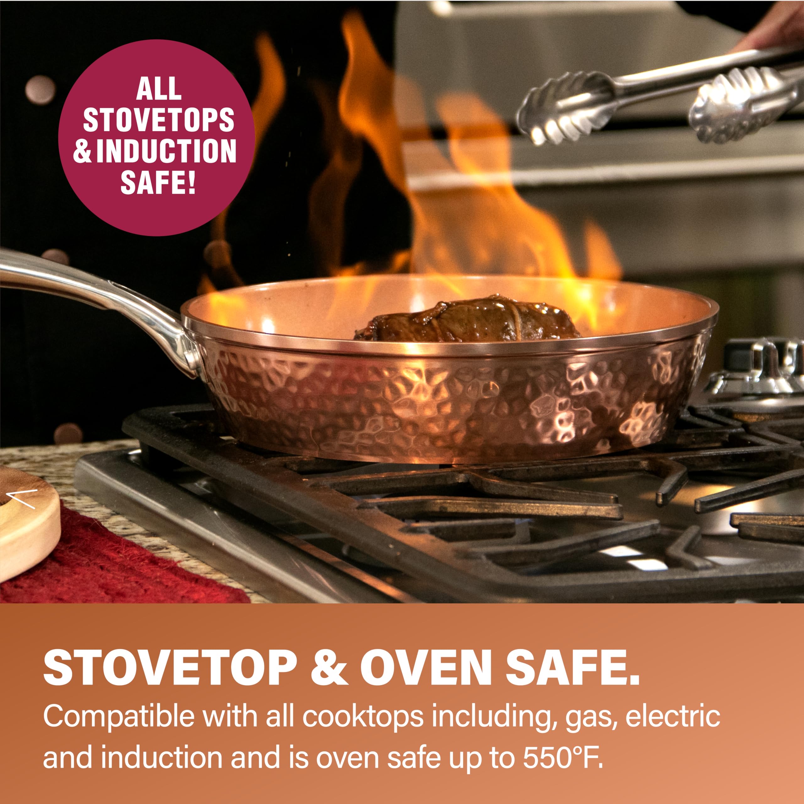 Gotham Steel Hammered bonus utensils set for quick prep and serving