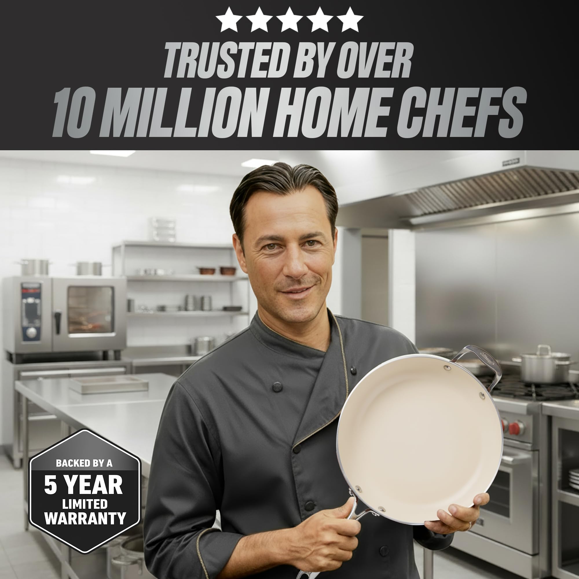 GOTHAM STEEL hammered pan is dishwasher-safe for easy cleanup.