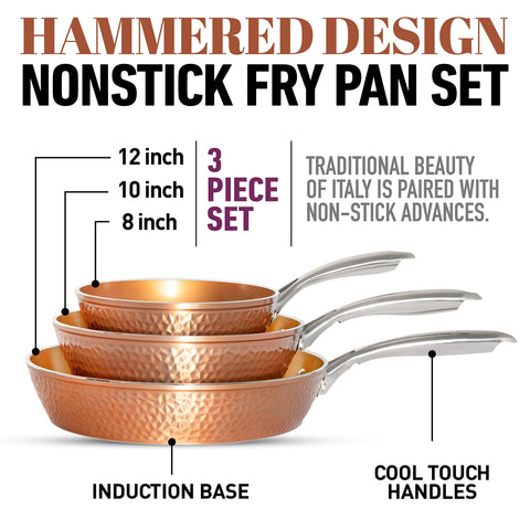 Gotham Steel nonstick coating with diamonds aids easy cooking and cleanup.