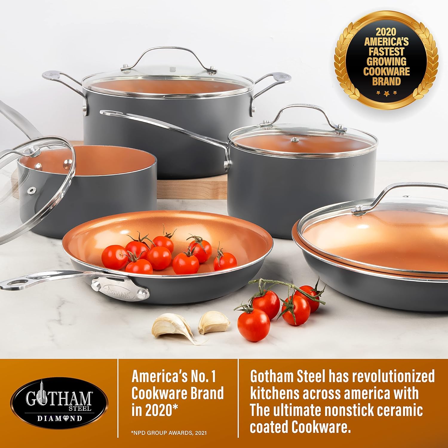Gotham Steel Pro 10-inch fry pan delivers quick searing with effortless cleanup.